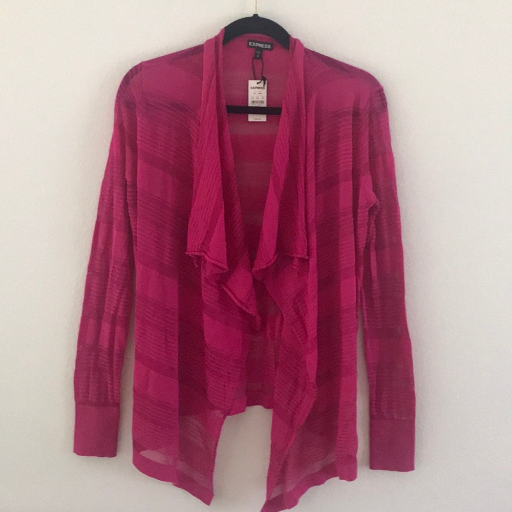 Hot Pink Express Open Front Cardigan NWT